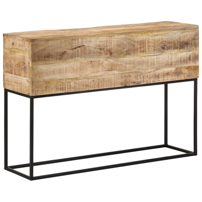 Table console 110x30x75 cm bois de manguier massif brut et fer - Photo n°10