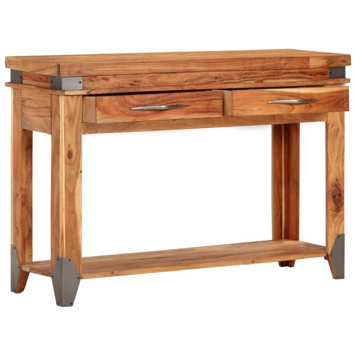 Table console 110x34x74 cm Bois d'acacia massif - Photo n°7