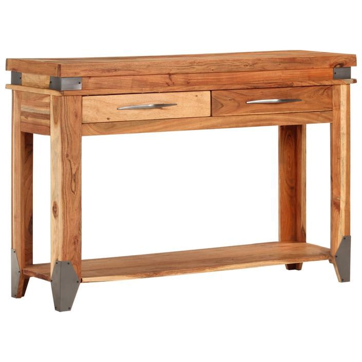 Table console 110x34x74 cm Bois d'acacia massif - Photo n°9