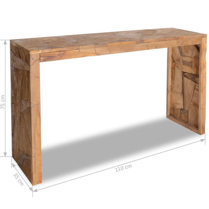 Table console 110x35x75 cm Bois de teck solide - Photo n°6