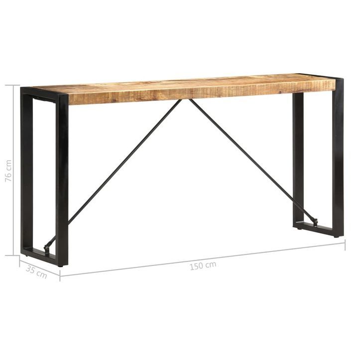 Table console 150x35x76 cm Bois de manguier massif - Photo n°5