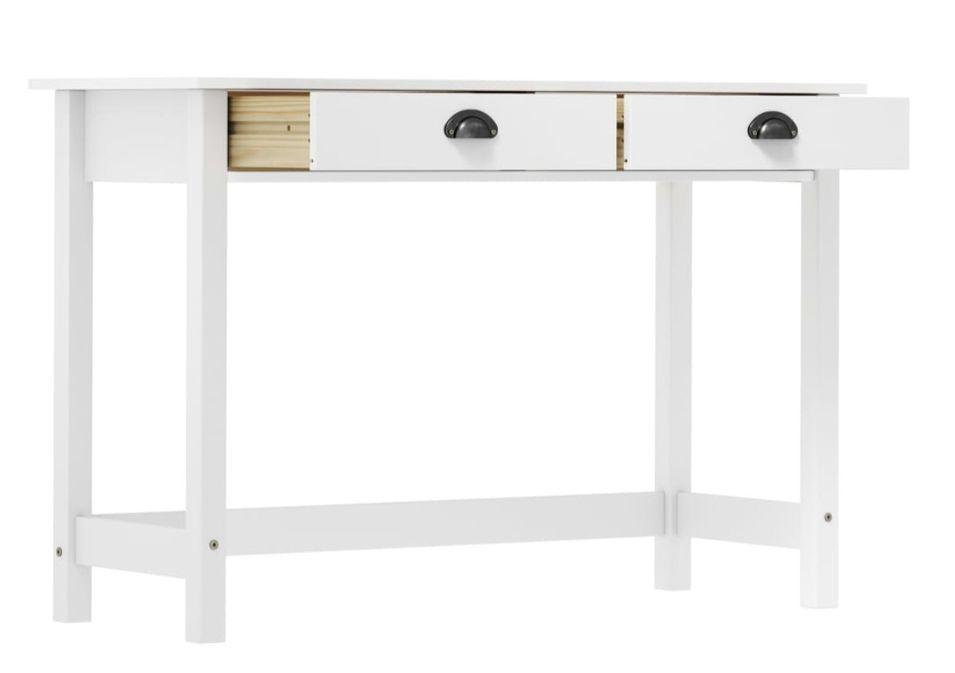 Table console 2 tiroirs Kalexia 110 cm - Bois de pin massif - Photo n°5