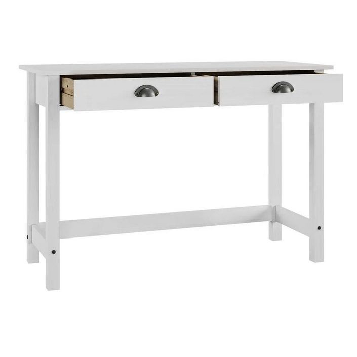 Table console 2 tiroirs Kalexia 110 cm - Bois de pin massif - Photo n°2