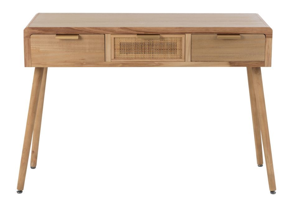 Table console 3 tiroirs bois naturel Joella L 117.5 cm - Photo n°4