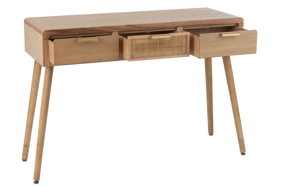 Table console 3 tiroirs bois naturel Joella L 117.5 cm - Photo n°10