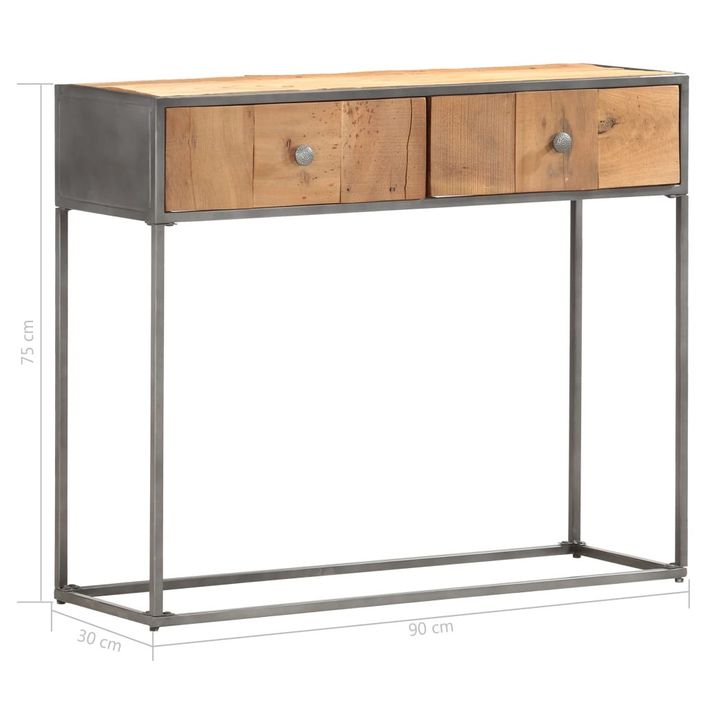 Table console 90 x 30 x 75 cm Bois de récupération massif - Photo n°6