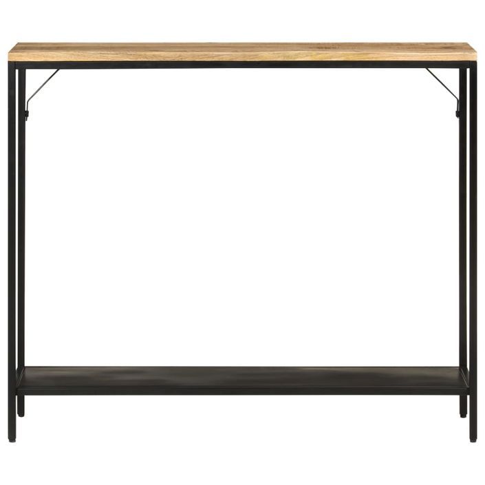 Table console 90x30x75 cm bois de manguier massif brut et fer - Photo n°2