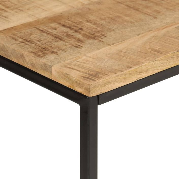 Table console 90x30x75 cm bois de manguier massif brut et fer - Photo n°4