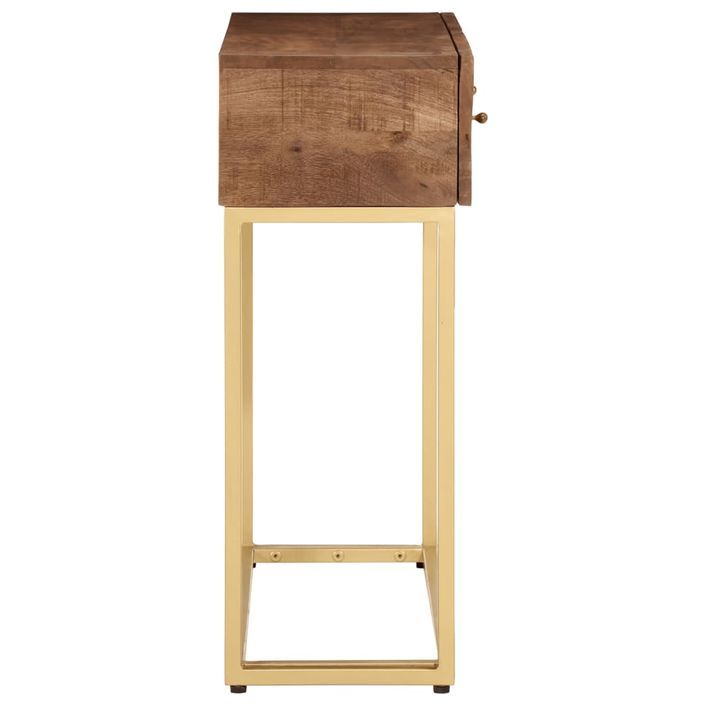 Table console 90x30x76 cm bois massif de manguier et fer - Photo n°4