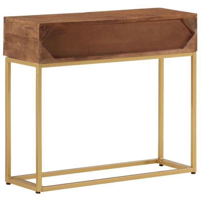 Table console 90x30x76 cm bois massif de manguier et fer - Photo n°5