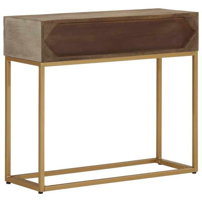 Table console 90x30x76 cm bois massif de manguier et fer - Photo n°5