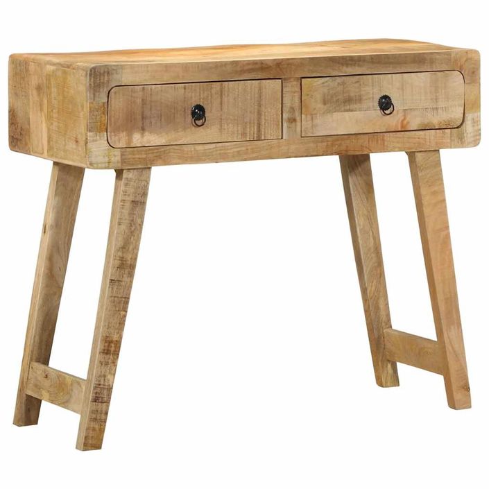 Table console 90x32x75 cm bois massif de manguier brut - Photo n°12