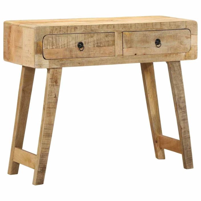 Table console 90x32x75 cm bois massif de manguier brut - Photo n°13