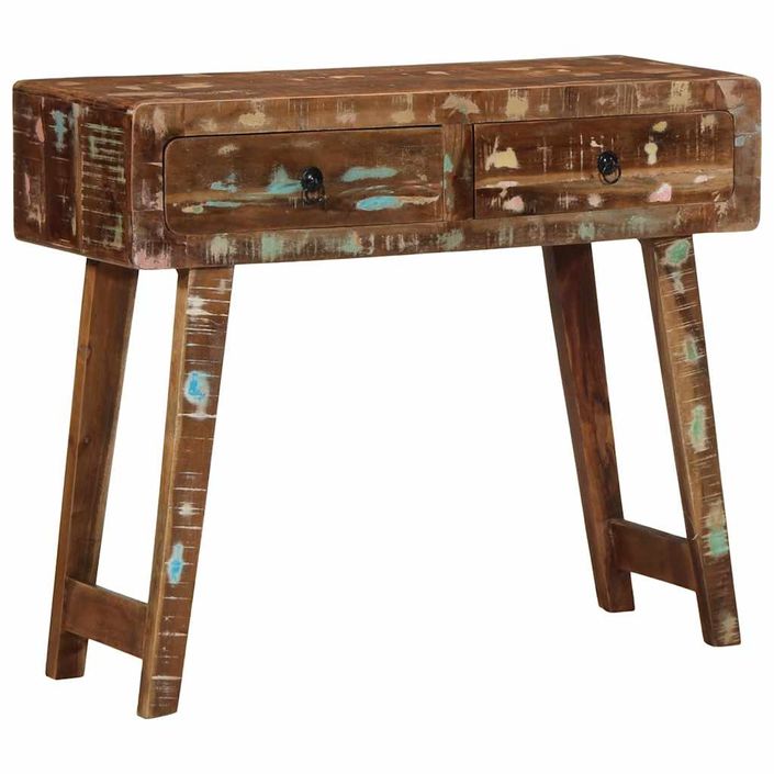 Table console 90x32x75 cm bois massif de récupération - Photo n°13