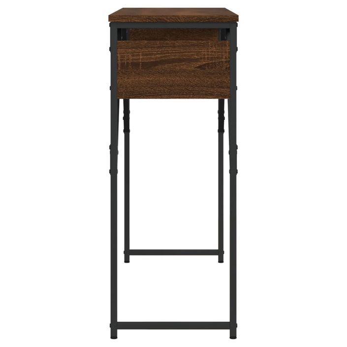 Table console avec étagère chêne marron 105x30x75 cm - Photo n°5