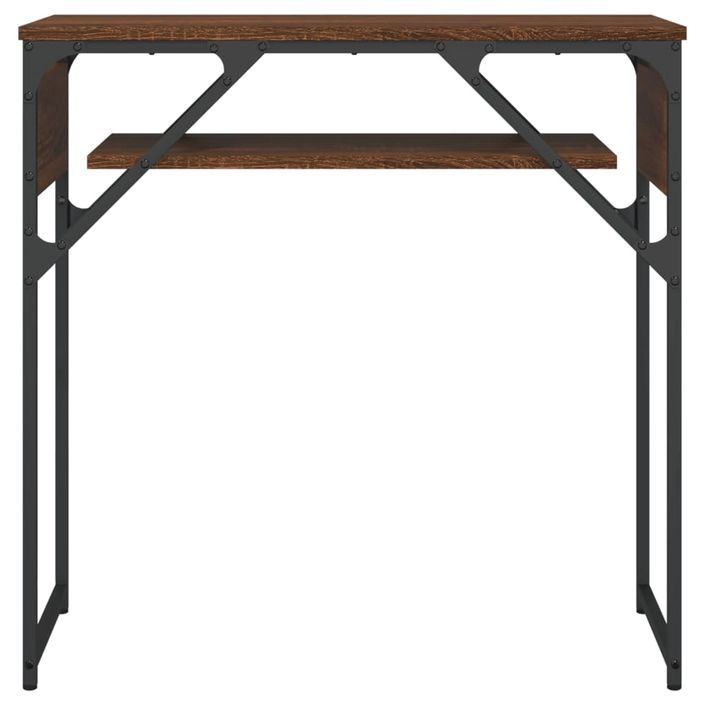 Table console avec étagère chêne marron 75x30x75 cm - Photo n°4