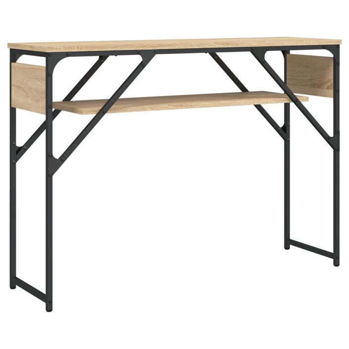 Table console avec étagère chêne sonoma 105x30x75 cm - Photo n°6