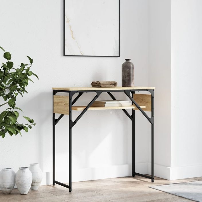 Table console avec étagère chêne sonoma 75x30x75 cm - Photo n°2