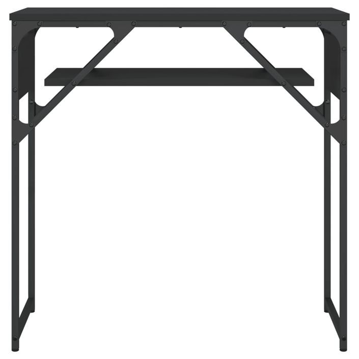 Table console avec étagère noir 75x30x75 cm bois d'ingénierie - Photo n°4