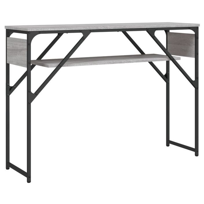 Table console avec étagère sonoma gris 105x30x75 cm - Photo n°1