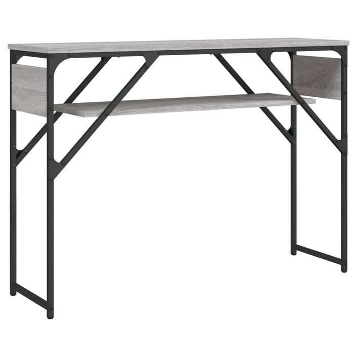 Table console avec étagère sonoma gris 105x30x75 cm - Photo n°6