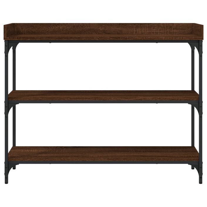 Table console avec étagères chêne marron 100x30x80 cm - Photo n°4