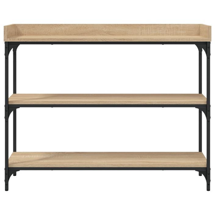 Table console avec étagères chêne sonoma 100x30x80 cm - Photo n°4