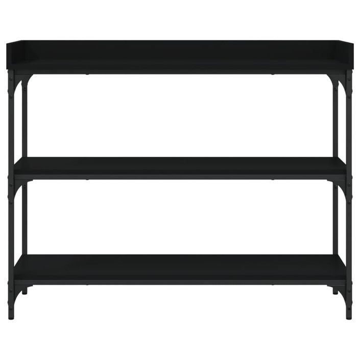 Table console avec étagères noir 100x30x80 cm - Photo n°4