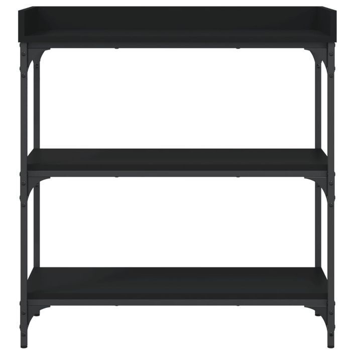 Table console avec étagères noir 75x30x80 cm - Photo n°4