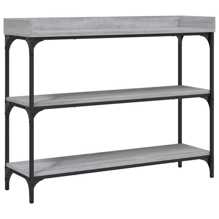 Table console avec étagères sonoma gris 100x30x80 cm - Photo n°1