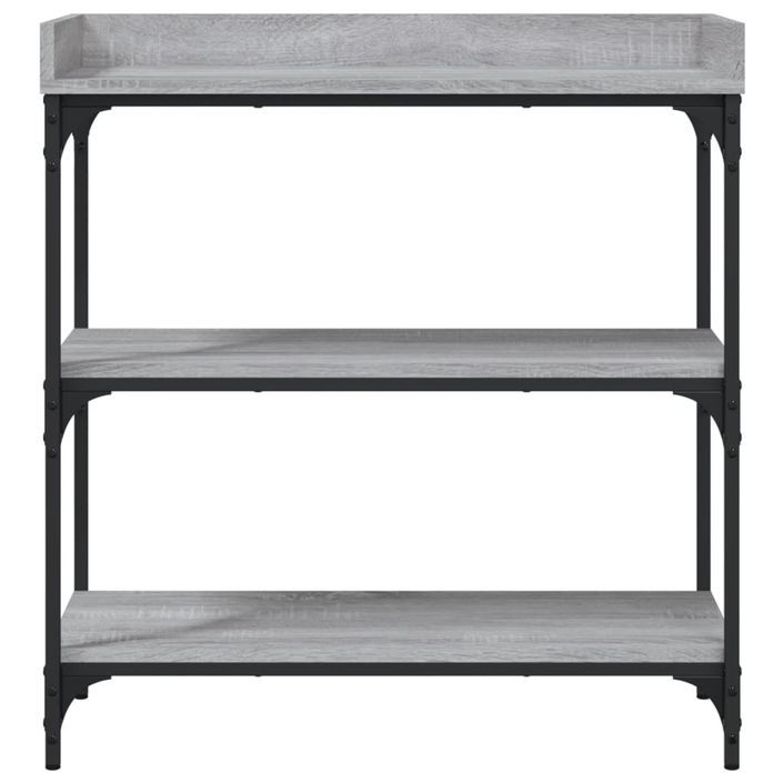 Table console avec étagères sonoma gris 75x30x80 cm - Photo n°4