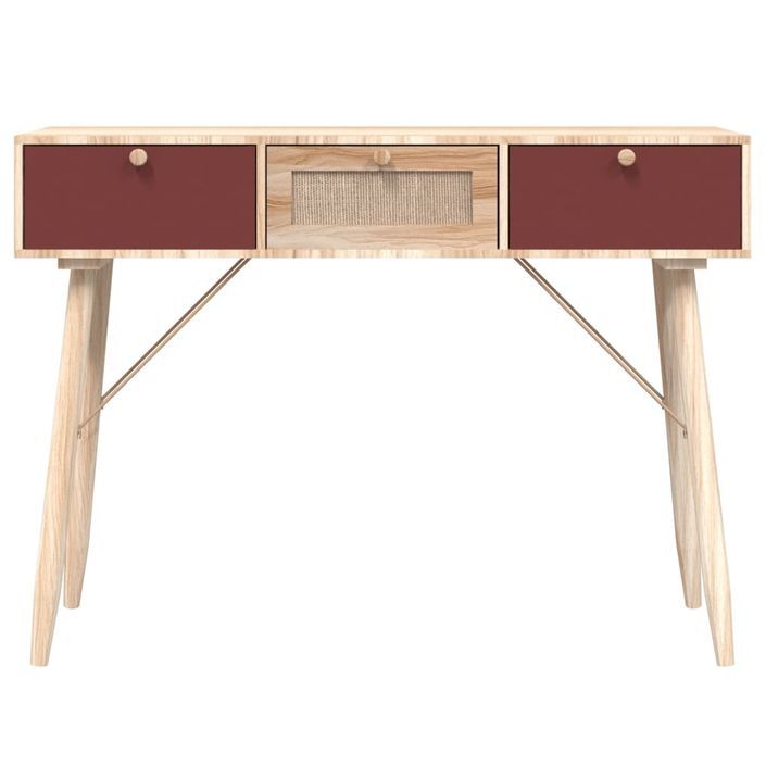 Table console avec tiroirs 105x30x75 cm bois d'ingénierie - Photo n°5