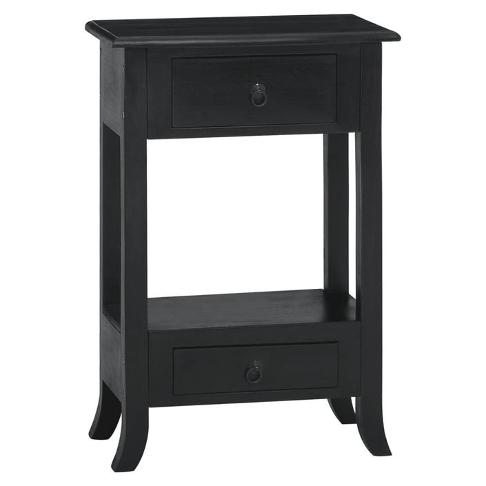 Table console avec tiroirs noir 50x30x75cm bois d'acajou massif - Photo n°1