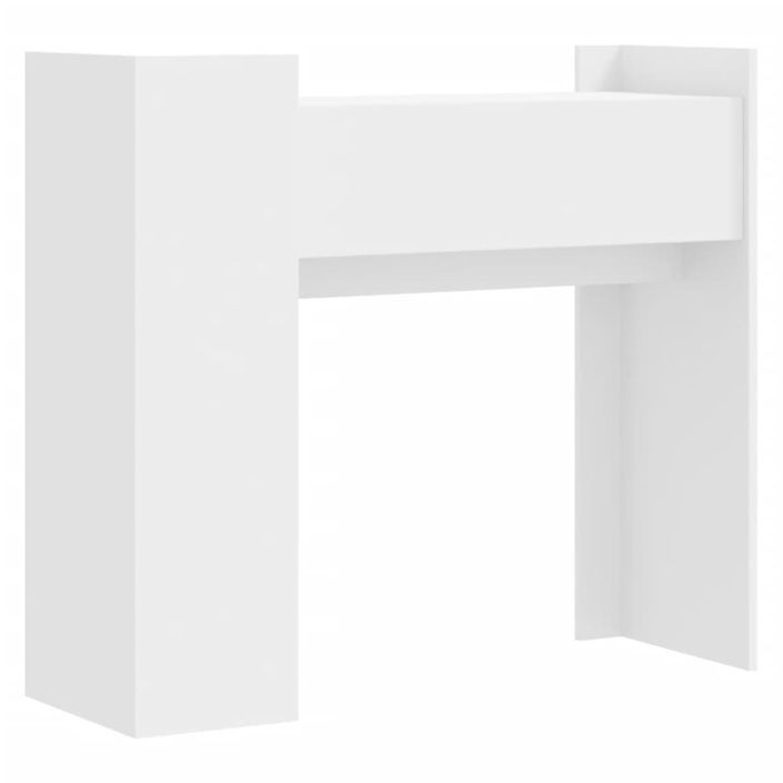 Table console blanc 100x35x90 cm bois d’ingénierie - Photo n°6