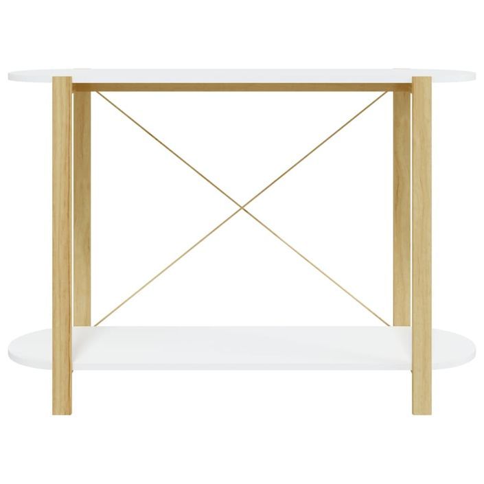 Table console Blanc 110x38x75 cm Bois d'ingénierie - Photo n°5