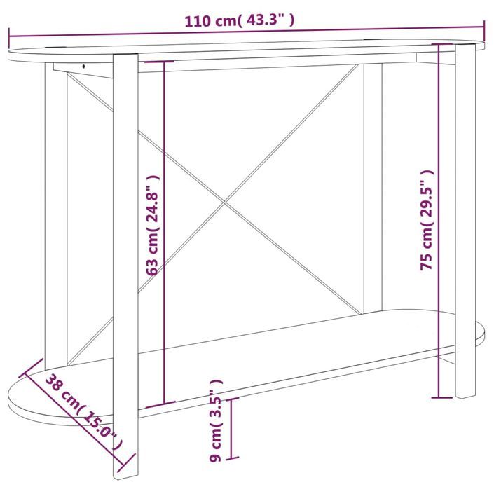 Table console Blanc 110x38x75 cm Bois d'ingénierie - Photo n°7