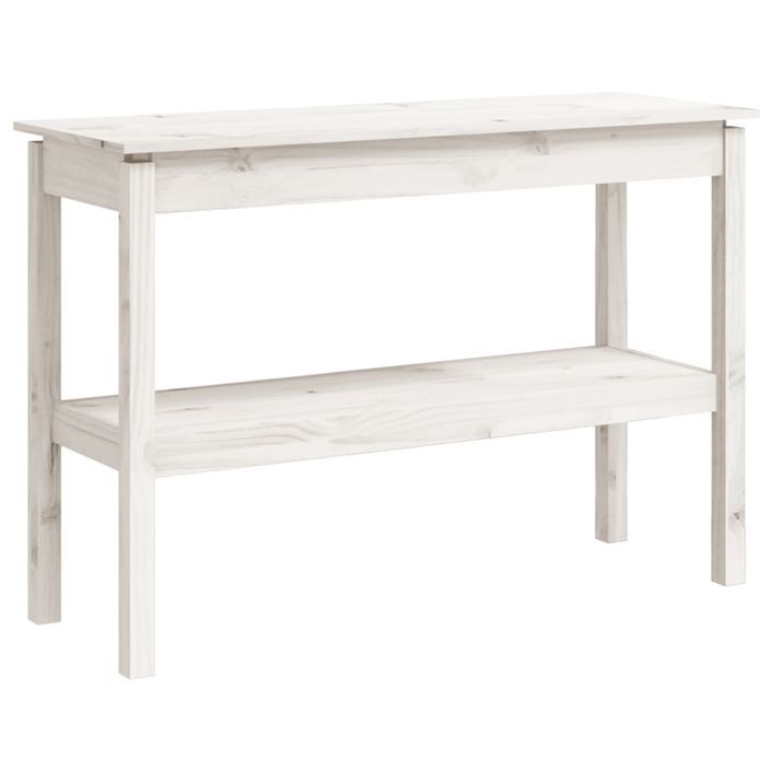 Table console Blanc 110x40x75 cm Bois de pin solide - Photo n°2