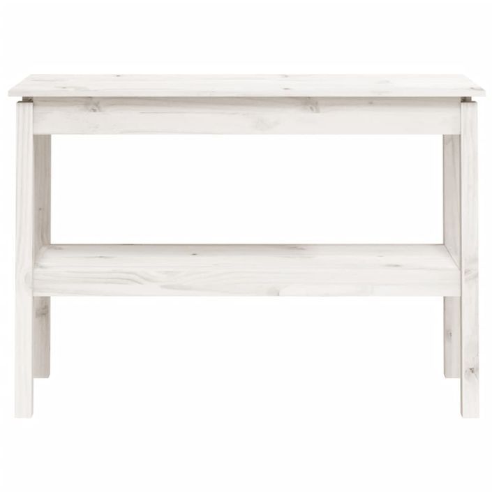 Table console Blanc 110x40x75 cm Bois de pin solide - Photo n°4