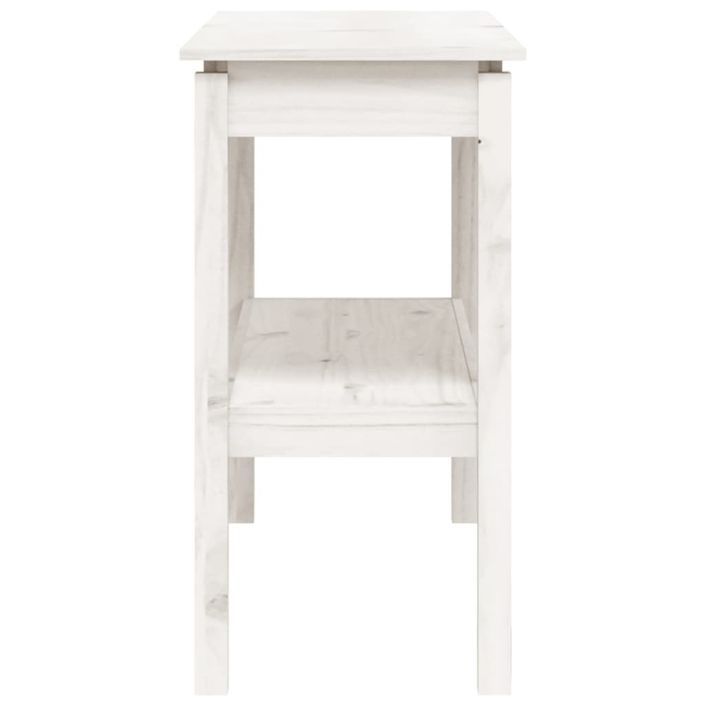 Table console Blanc 110x40x75 cm Bois de pin solide - Photo n°5