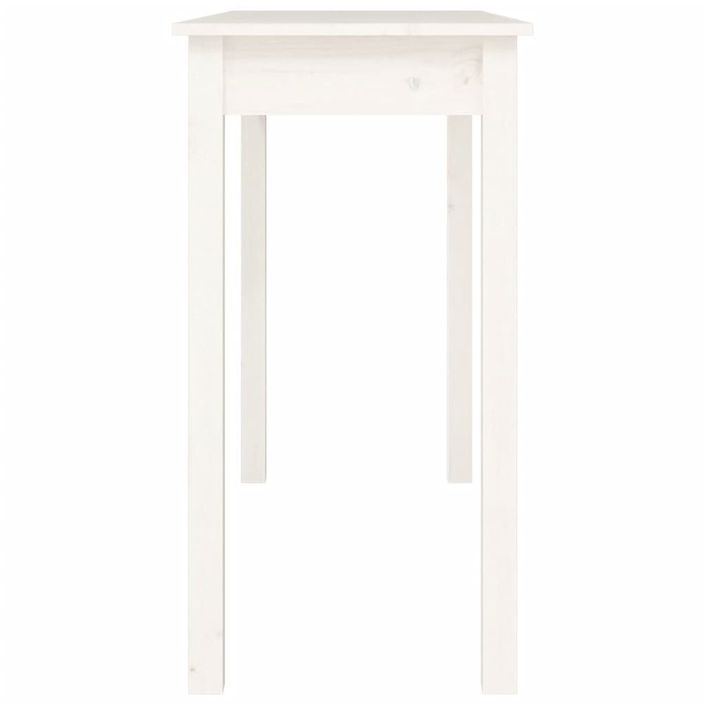 Table console Blanc 110x40x75 cm Bois massif de pin - Photo n°6