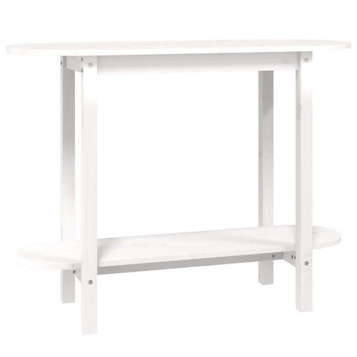 Table console Blanc 110x40x80 cm Bois massif de pin - Photo n°2