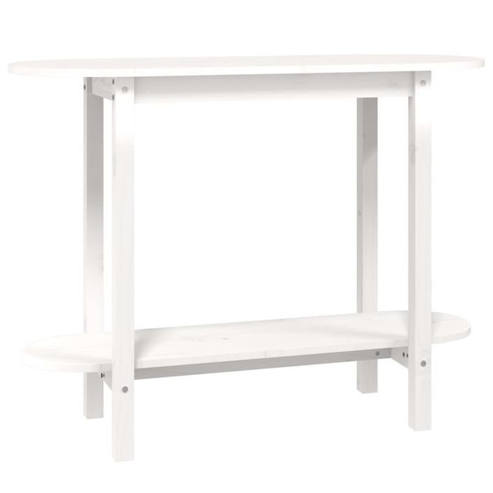 Table console Blanc 110x40x80 cm Bois massif de pin - Photo n°1