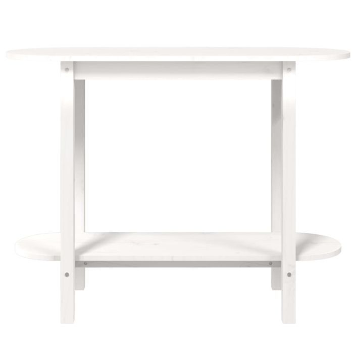 Table console Blanc 110x40x80 cm Bois massif de pin - Photo n°5