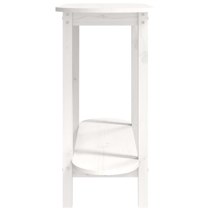 Table console Blanc 110x40x80 cm Bois massif de pin - Photo n°6