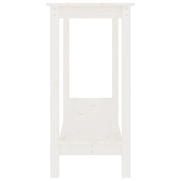 Table console Blanc 110x40x80 cm Bois massif de pin - Photo n°4