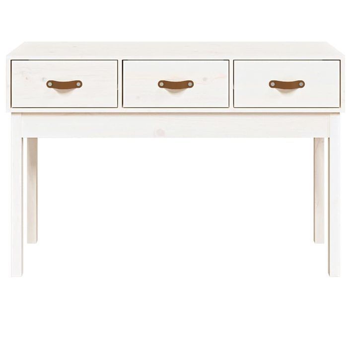 Table console Blanc 114x40x75 cm Bois massif de pin - Photo n°3