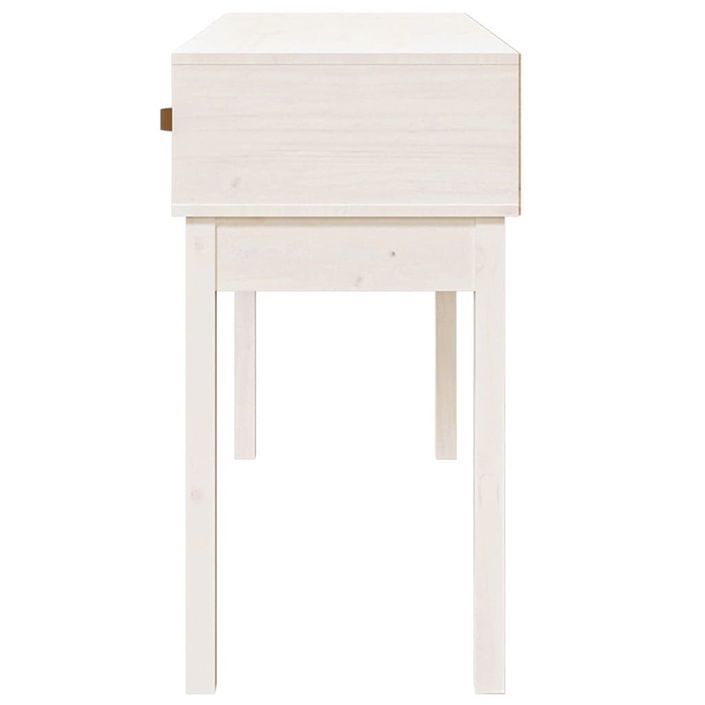 Table console Blanc 114x40x75 cm Bois massif de pin - Photo n°5