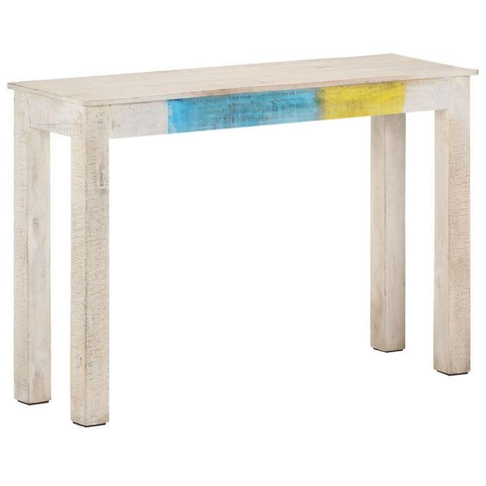 Table console Blanc 115x35x77 cm Bois de manguier brut - Photo n°1