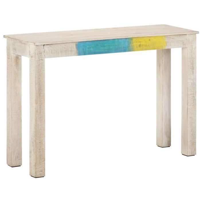 Table console Blanc 115x35x77 cm Bois de manguier brut - Photo n°6