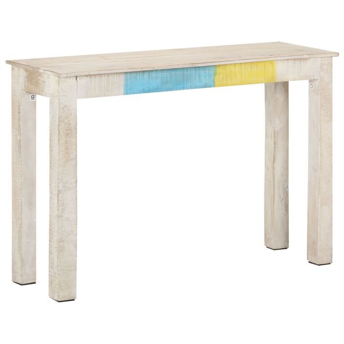 Table console Blanc 115x35x77 cm Bois de manguier brut - Photo n°8